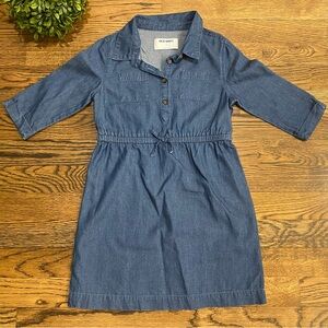 Old Navy Long Sleeve Chambray Denim Girls Dress Sz 5T